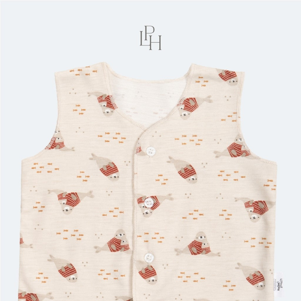 Little Palmerhaus - Little Wear Button Sleeveless Set (Setelan Bayi Lengan Buntung) 34.0