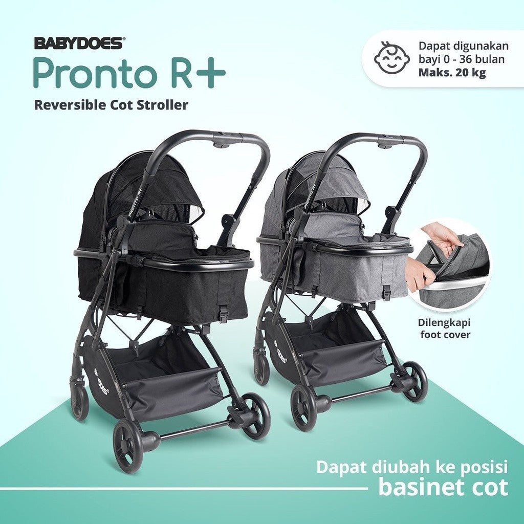 BABYDOES STROLLER CH 2252 / 2525 PRONTO R + REVERSIBLE COT STROLLER