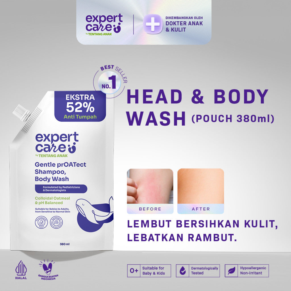 Sabun & Sampo Bayi Anak - Expert Care 2in1 Shampoo and Body Wash 380ml dengan Colloidal Oatmeal & Nutrimoist - Kulit Lebih Lembap, Rambut Lebih Lembut