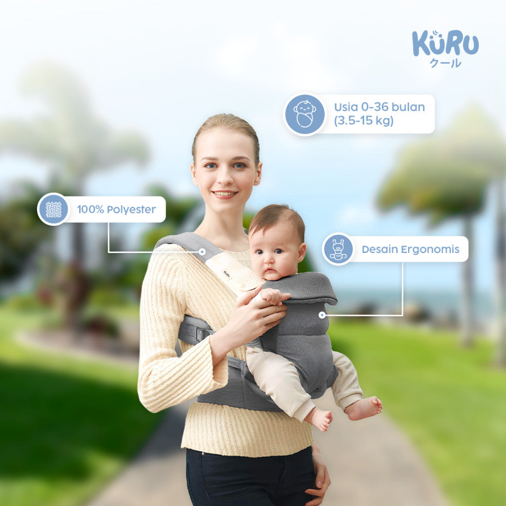 Kuru Nest M-Shaped New Born Baby Carrier | Gendongan Bayi Ergonomis