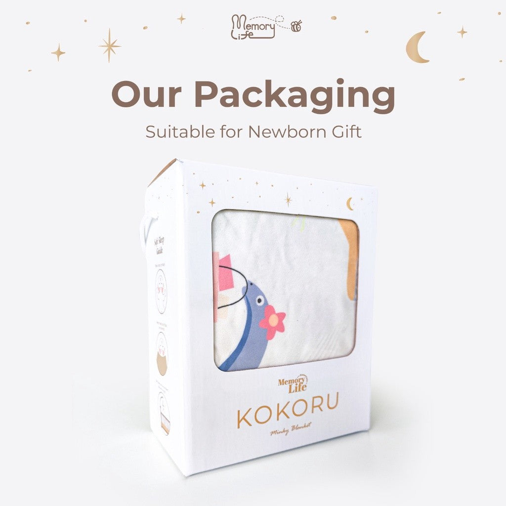 Memorylife Essentials - Kokoru Minky Blanket | Selimut Bayi Premium Minky Dotted Blanket