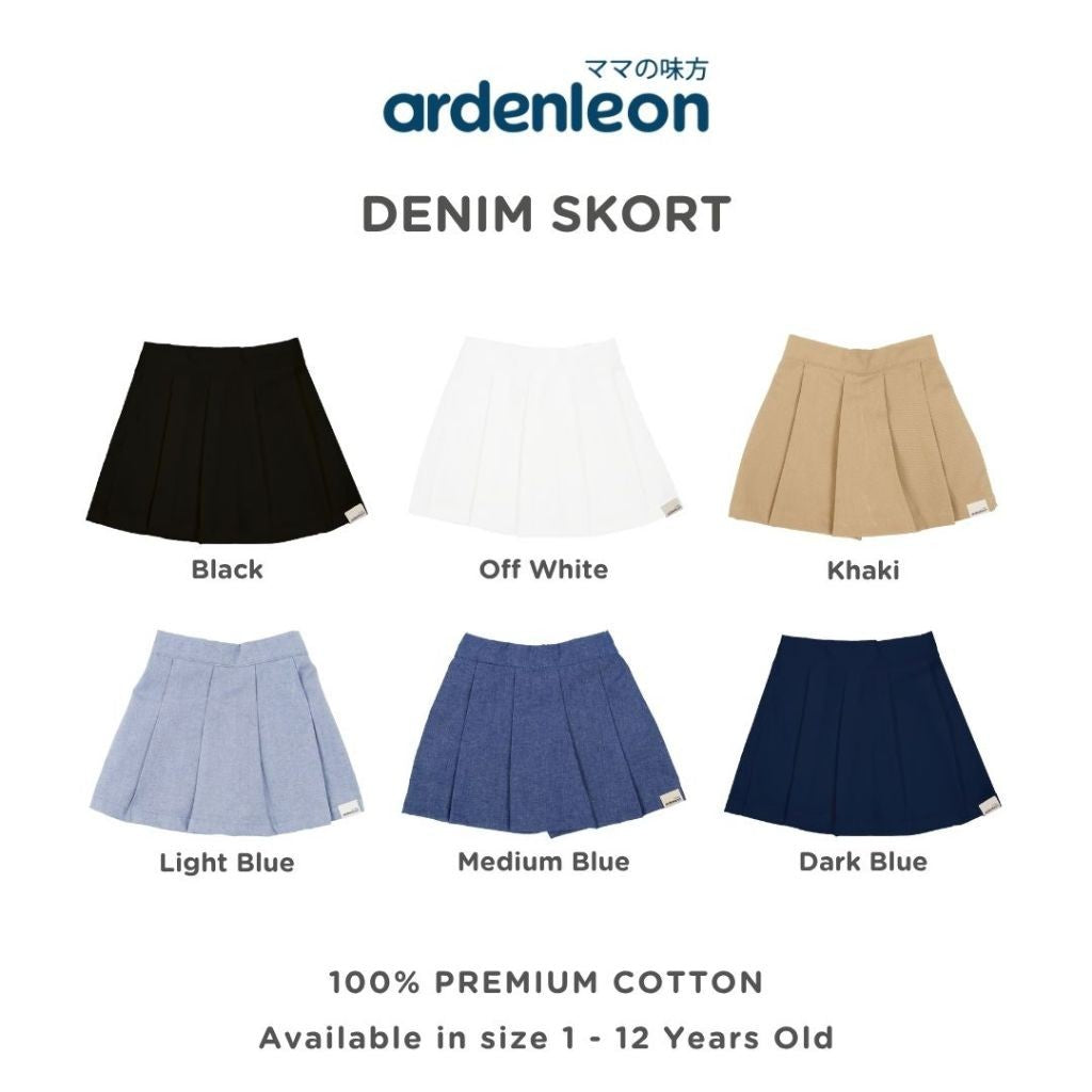 ARDENLEON Rok Celana Anak Perempuan Denim Skort