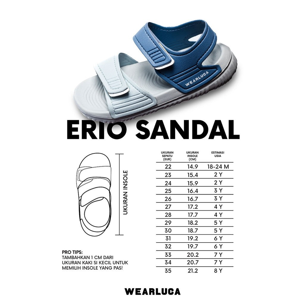 WEARLUCA Erio - Sandal Anak Laki Laki Perempuan Anti Slip