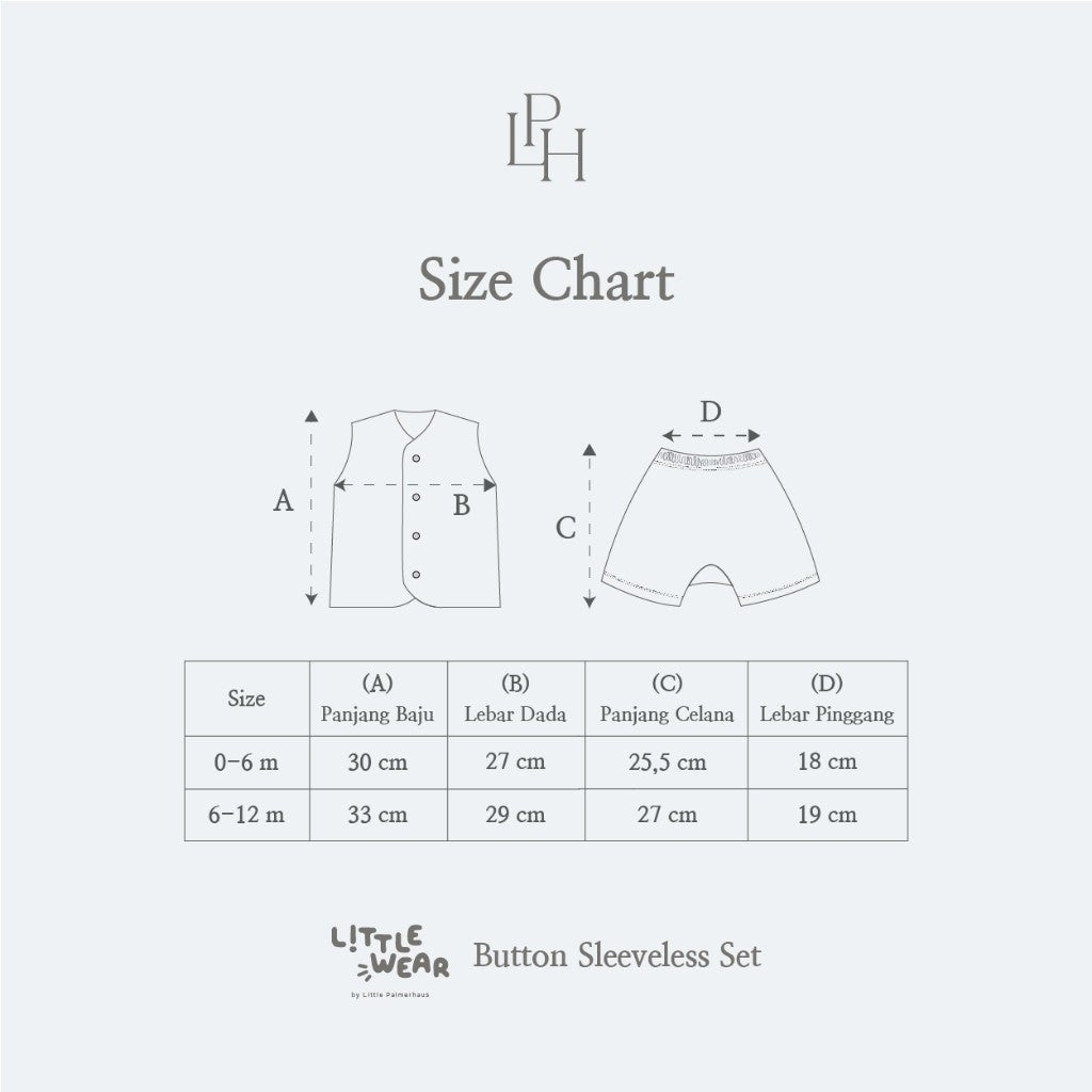 Little Palmerhaus - Little Wear Button Sleeveless Set (Setelan Bayi Lengan Buntung) 34.0