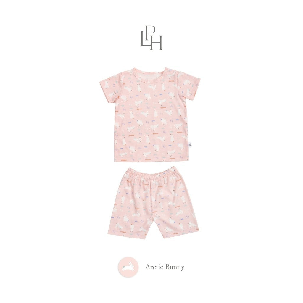 Little Palmerhaus - Little Wear Shoulder Button Short Set (Setelan Anak Lengan Pendek) 34.0