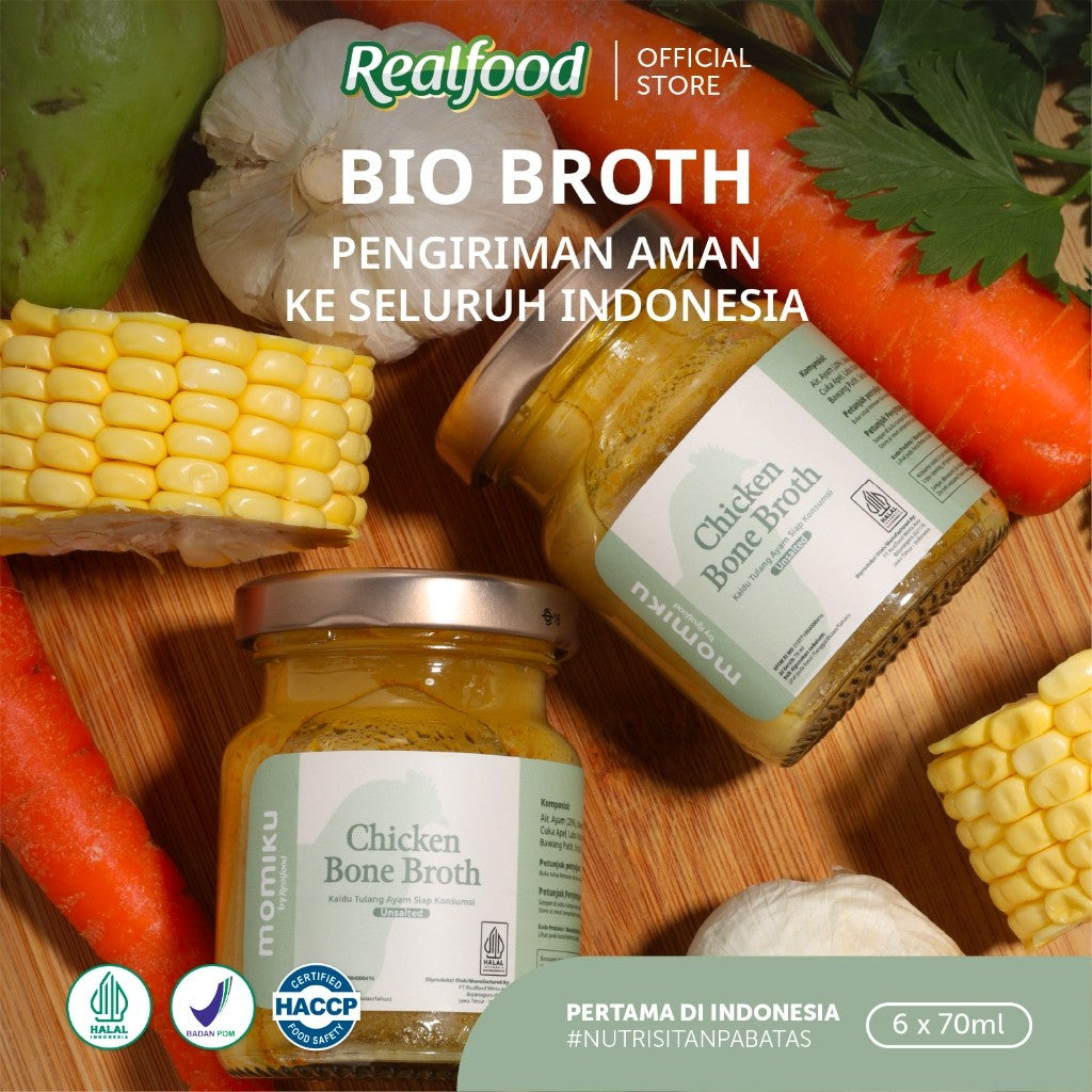 Realfood Momiku Bio Broth I Chicken Bone Broth Unsalted I BB & Growth Booster