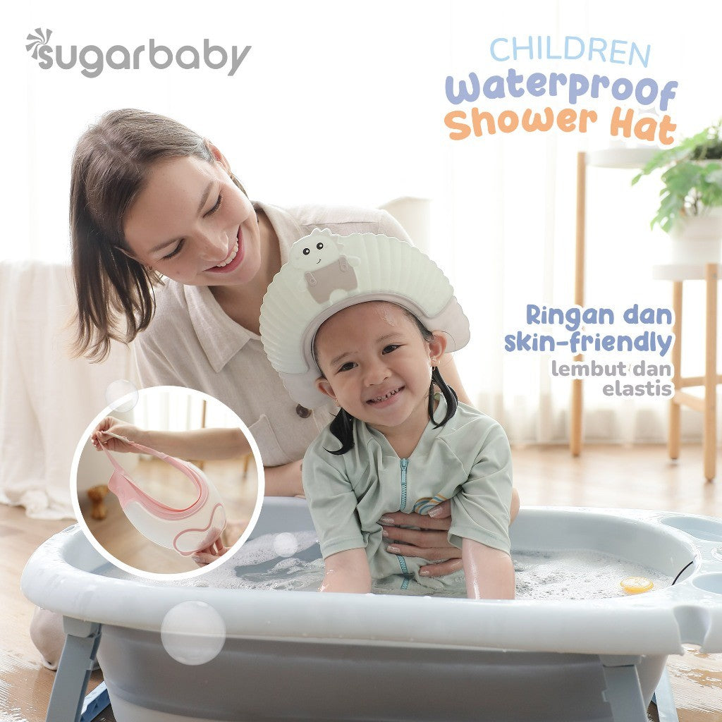 Sugarbaby Children Waterproof Shower Hat/Shower Cap Baby/Topi Keramas Bayi/Topi Mandi Bayi