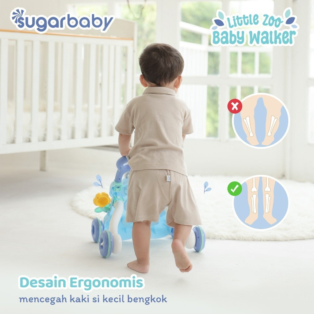 Sugarbaby Little Zoo Baby Walker/Mainan Dorong Bayi/Alat Belajar Jalan Bayi