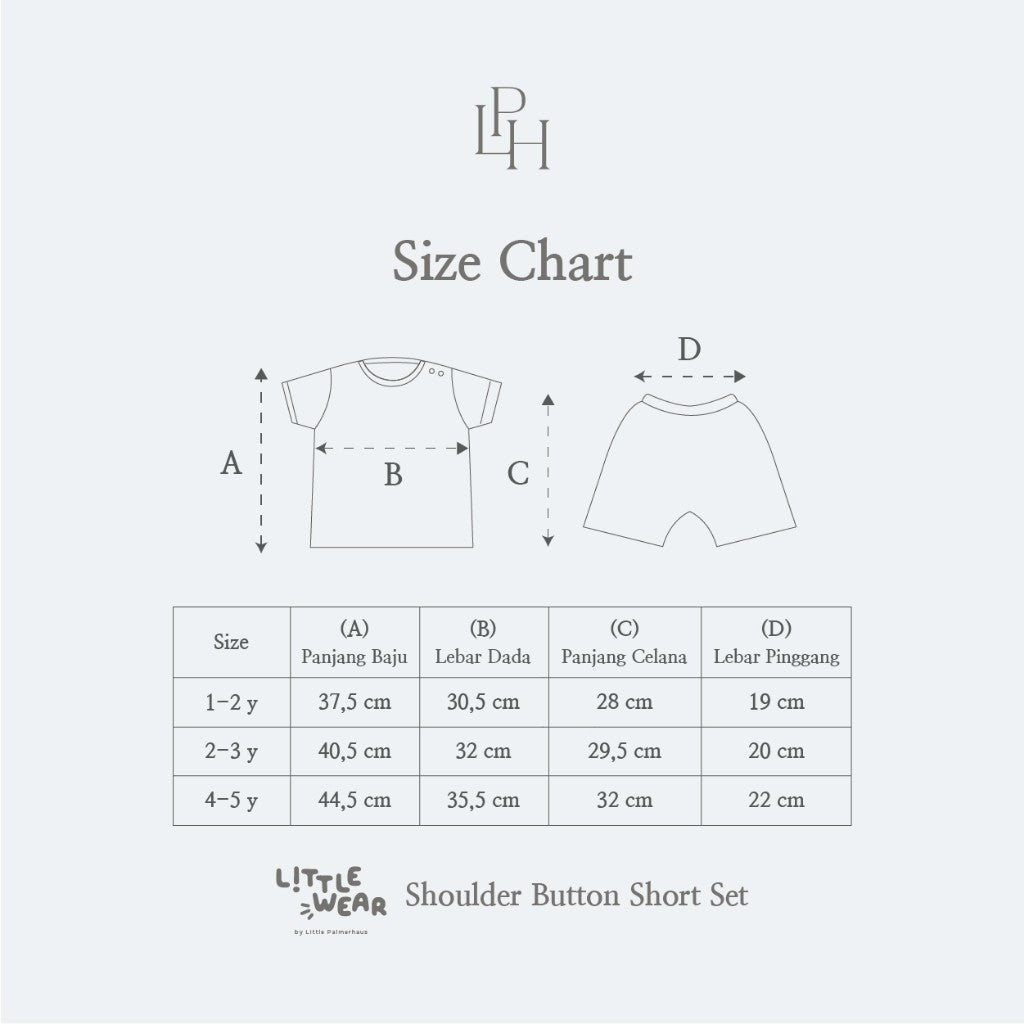 Little Palmerhaus - Little Wear Shoulder Button Short Set (Setelan Anak Lengan Pendek) 34.0