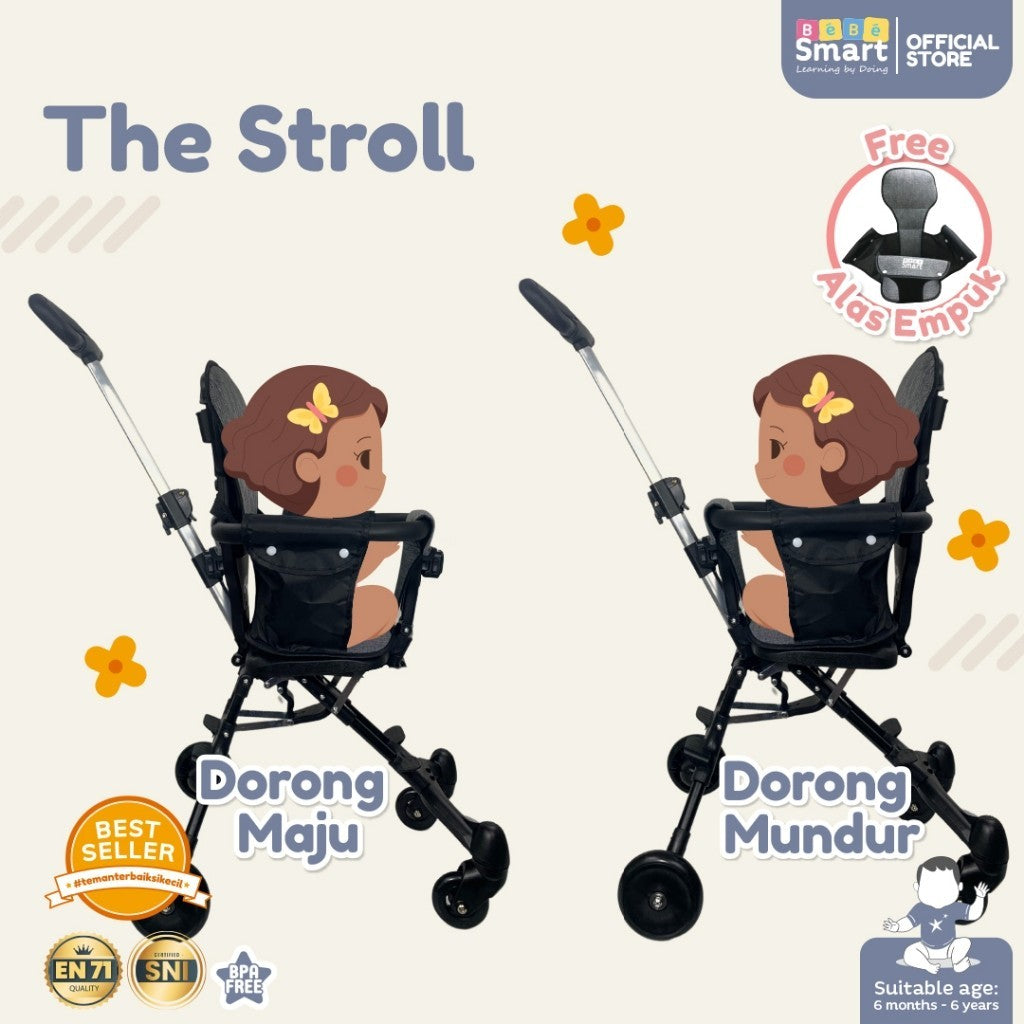 Stroller Dorongan Bayi Lipat | BEBE SMART The Stroll Travelling |  Stroller Baby 2 Way Foldable