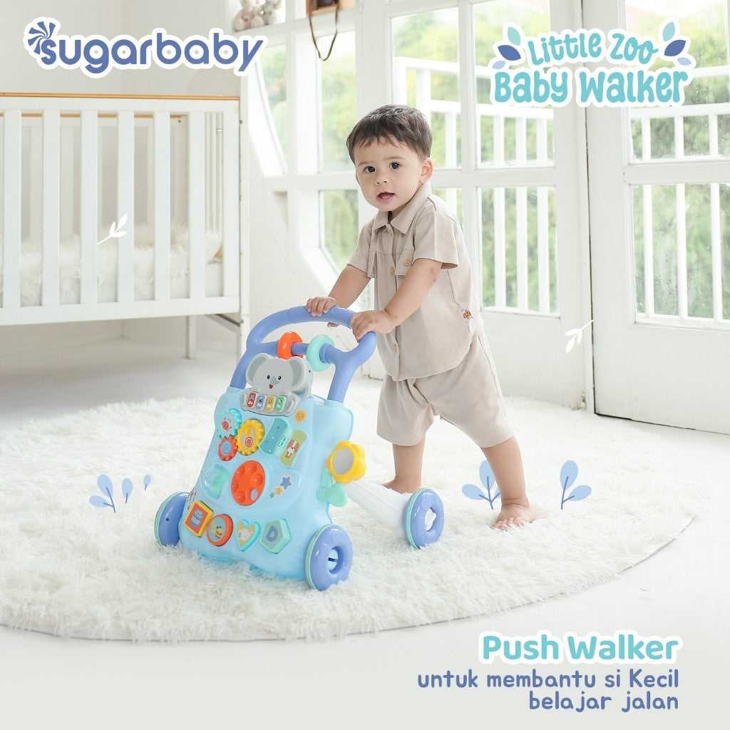 Sugarbaby Little Zoo Baby Walker/Mainan Dorong Bayi/Alat Belajar Jalan Bayi