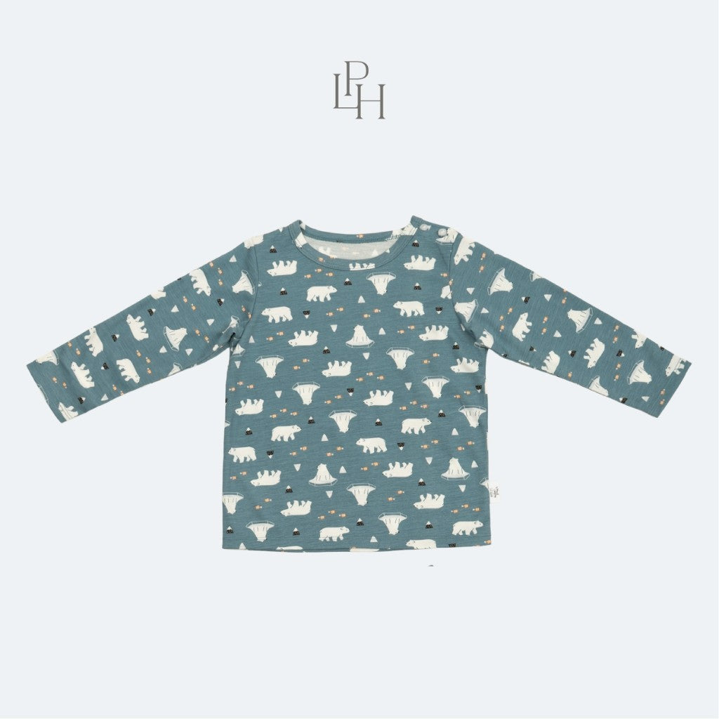 Little Palmerhaus - Little Wear Shoulder Button Long Set (Setelan Anak Lengan Panjang) 34.0