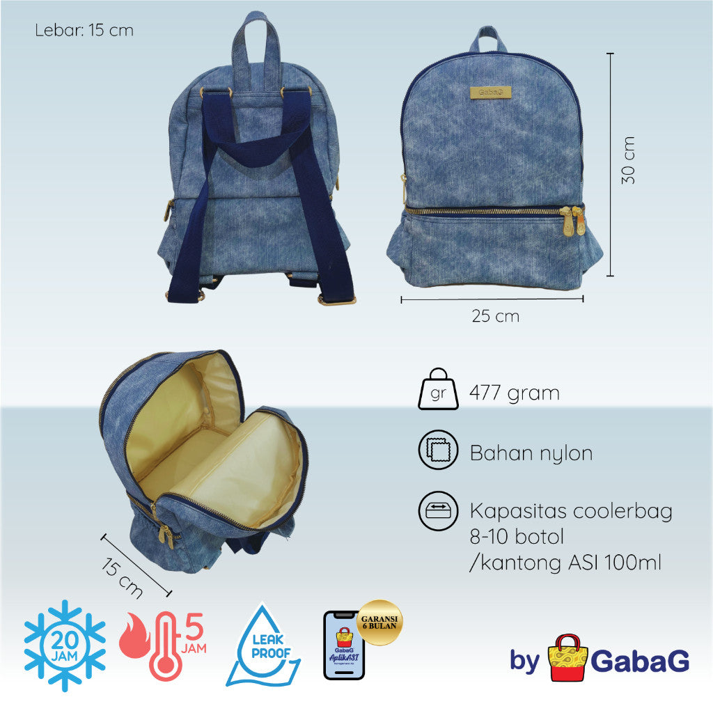 Gabag Tas Asi - Diaper & Cooler Bag Backpack Multifungsi - Muat Pompa Besar - Anti Bocor - Garansi - Leak Proof - URBAN