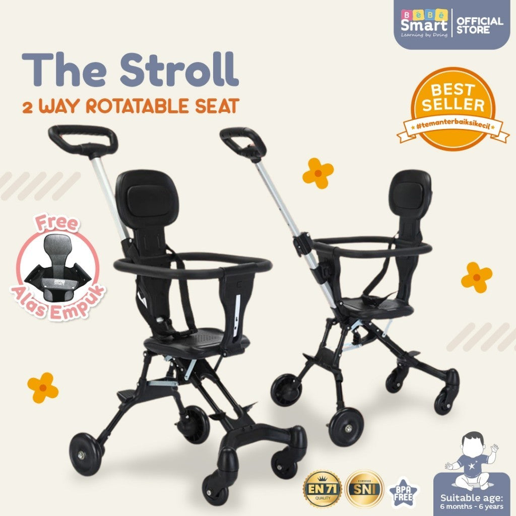 Stroller Dorongan Bayi Lipat | BEBE SMART The Stroll Travelling |  Stroller Baby 2 Way Foldable