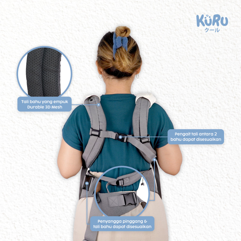 Kuru Nest M-Shaped New Born Baby Carrier | Gendongan Bayi Ergonomis