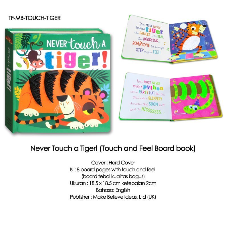 Buku Anak Never Touch Sensory touchy feely books with adorable silicon/rubber textures (HA)
