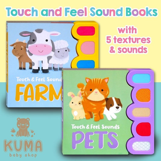 Buku Anak FARM & PETS Touch & Feel Sound Book (5 animal sounds & textures to touch and feel)