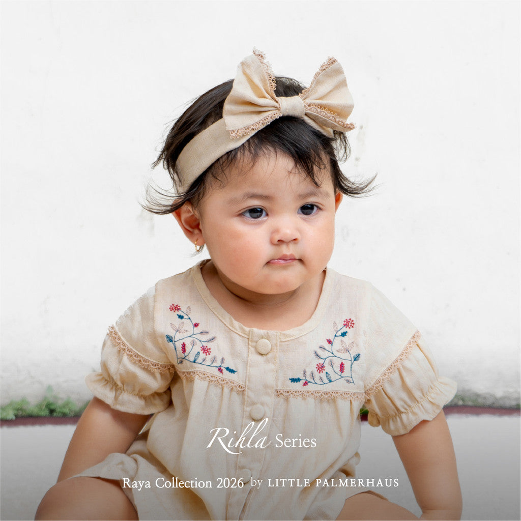 Little Palmerhaus - Baju Lebaran 2026 - Rihla Baby Girl Set (Gamis Bayi Perempuan (Headband dijual terpisah))