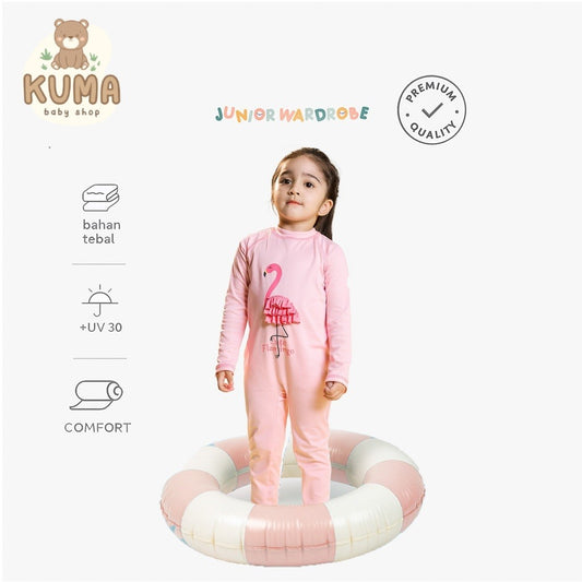 Junior 2-12T Soleil Girl Anti UV Lycra Baju Renang Anak Perempuan Diving Panjang Tebal