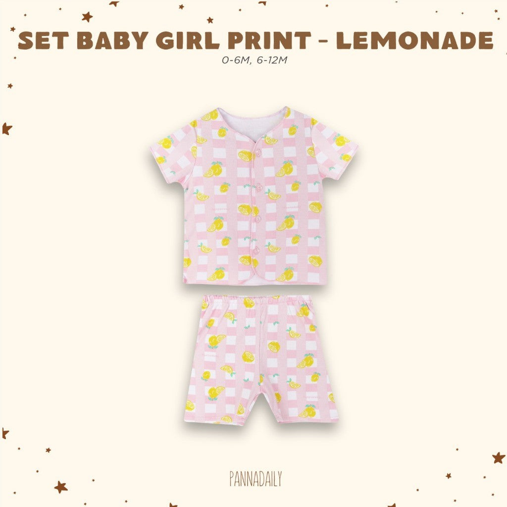 BOHOPANNA - PANNADAILY - SET BABY GIRL PRINT - SETELAN BAJU TIDUR ANAK 5551