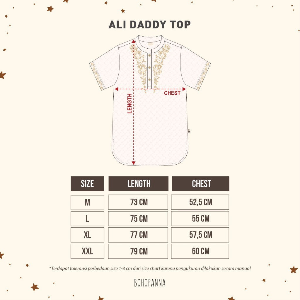 BOHOPANNA - RAYA COLLECTION - ALI DADDY TOP - Baju Koko - Baju Muslim