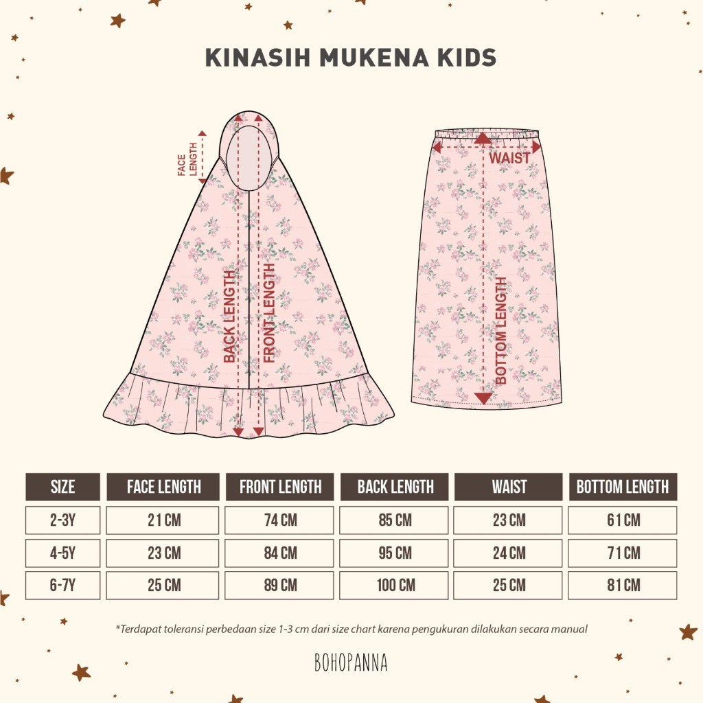 BOHOPANNA - RAYA COLLECTION - KINASIH MUKENA - Mukena Kids & Mom