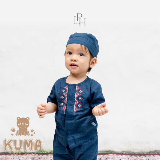 Little Palmerhaus - Baju Lebaran 2026 - Rihla Baby Boy Set + Peci (Setelan Baju Koko Bayi Laki-laki dan Peci)