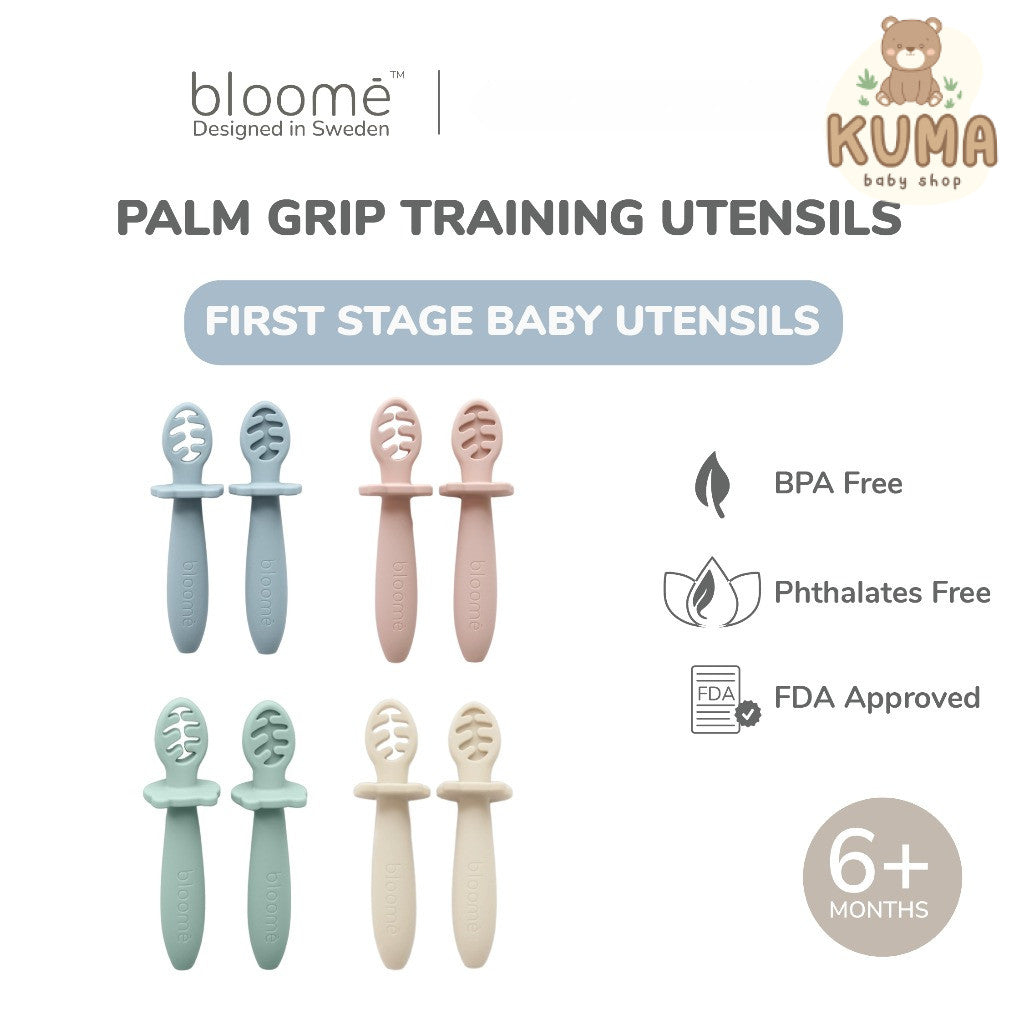 BLOOME – Palm Grip Training Spoon - Stage 1 | Sendok Latihan Genggam Untuk Bayi