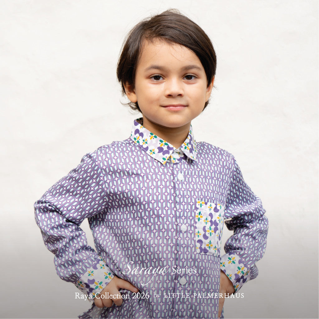 Little Palmerhaus - Baju Lebaran 2026 - Saraya Boy Attire Set (Setelan Baju Koko Anak Usia 1-6 Tahun)