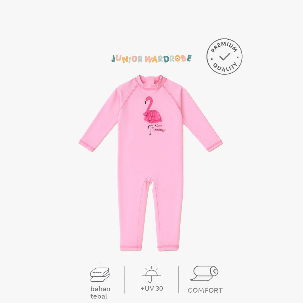 Junior 2-12T Soleil Girl Anti UV Lycra Baju Renang Anak Perempuan Diving Panjang Tebal