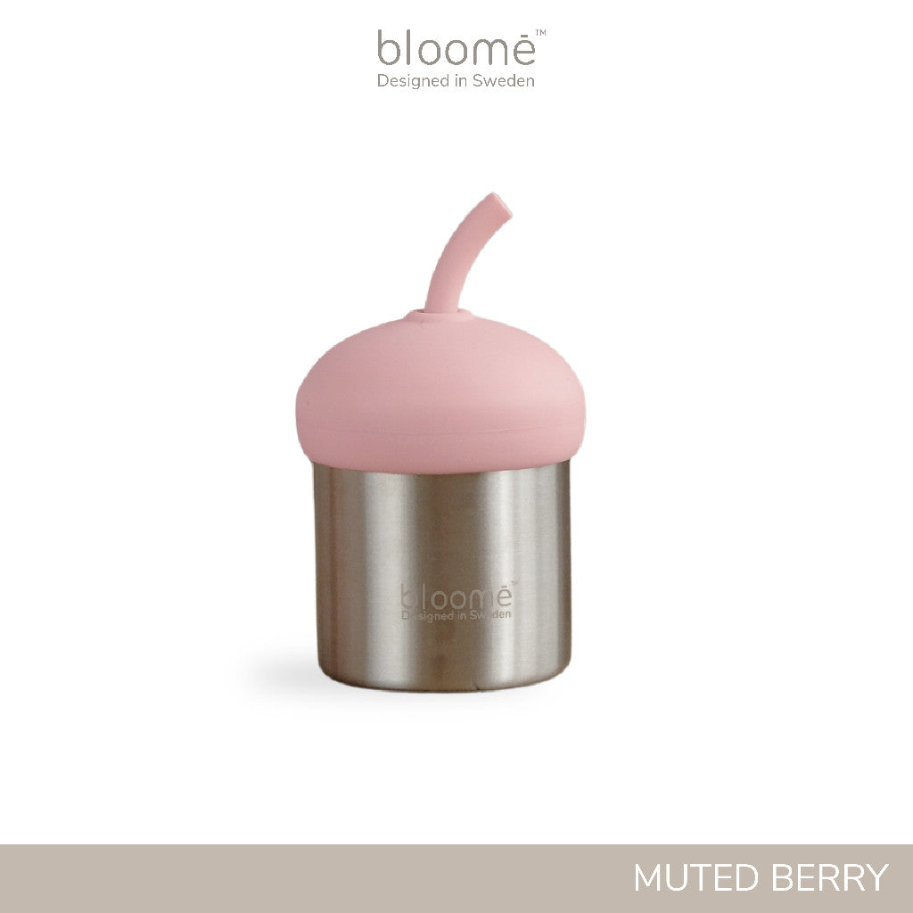 BLOOME – 2in1 Stainless Steel Sippy Cup For Baby Toddler And Kids | Gelas Minum Sedotan Bayi Premium