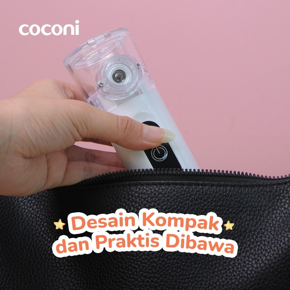 Coconi Portable Nebulizer – Alat Uap Bayi & Dewasa | Bisa USB & Baterai | Super Hening