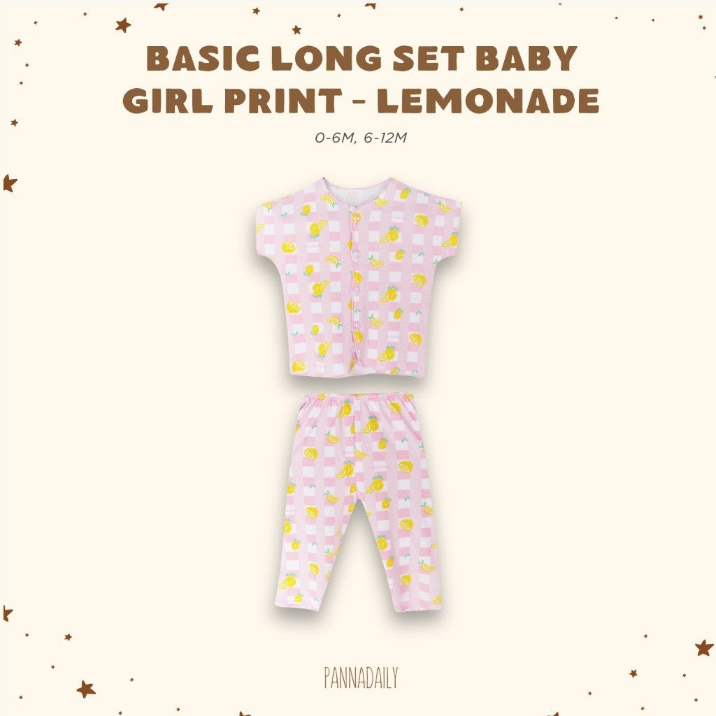 BOHOPANNA - PANNADAILY - BASIC LONG SET BABY GIRL PRINT - BAJU TIDUR ANAK 5551