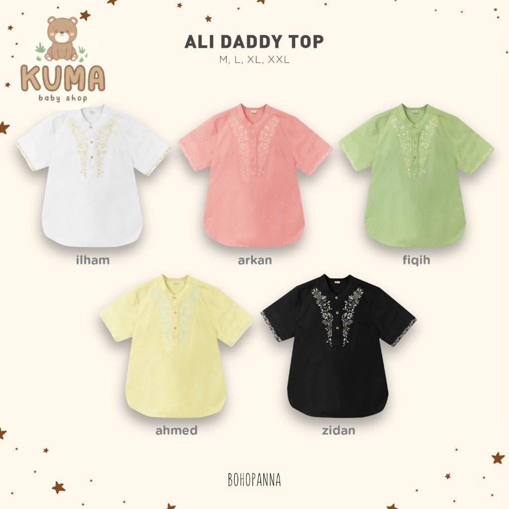 BOHOPANNA - RAYA COLLECTION - ALI DADDY TOP - Baju Koko - Baju Muslim