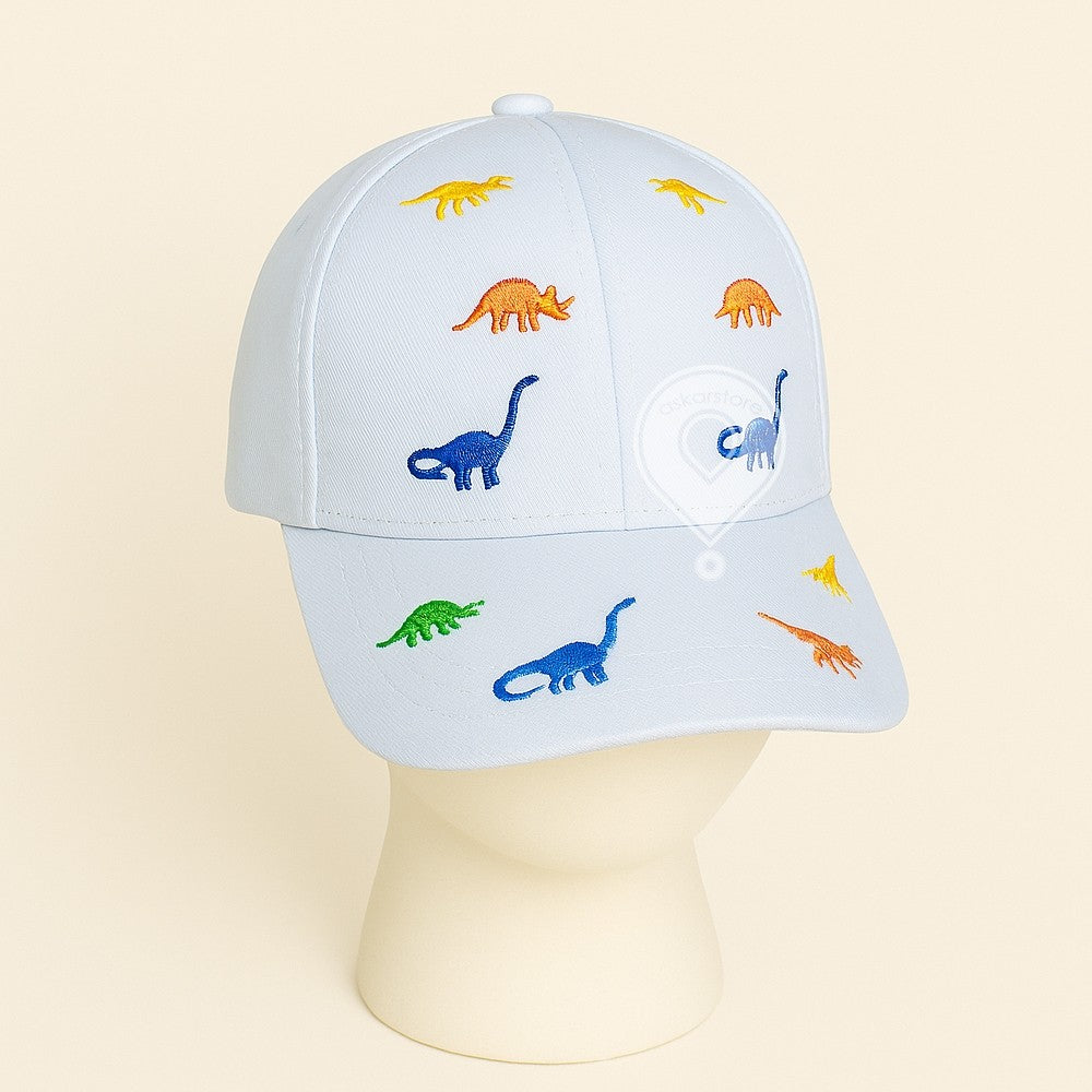Topi Anak Dinosaurus Laki Laki Perempuan Usia 3 - 10 Tahun Bordir Dinosaurus Good Quality