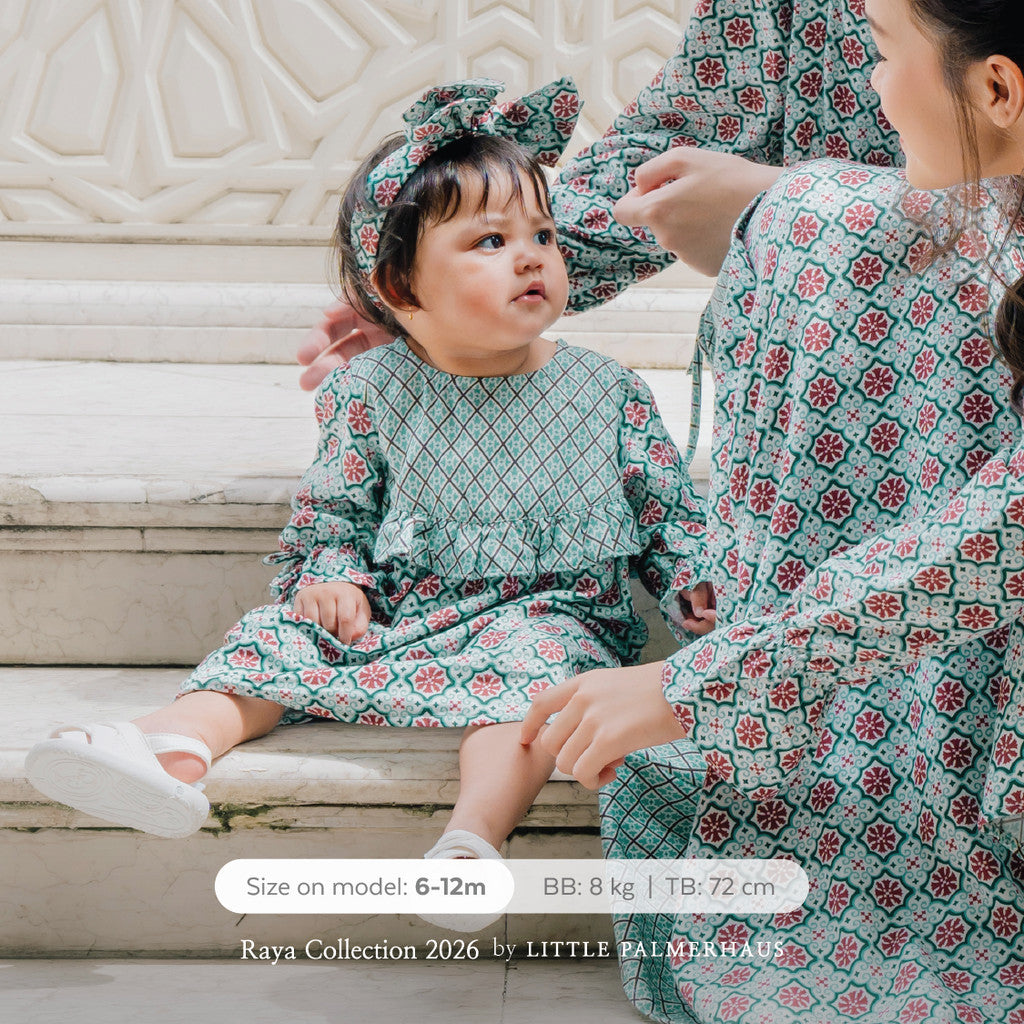 Little Palmerhaus - Baju Lebaran 2026 - Saraya Baby Girl Gamis (Baju Gamis Bayi Usia 0-12 Bulan)