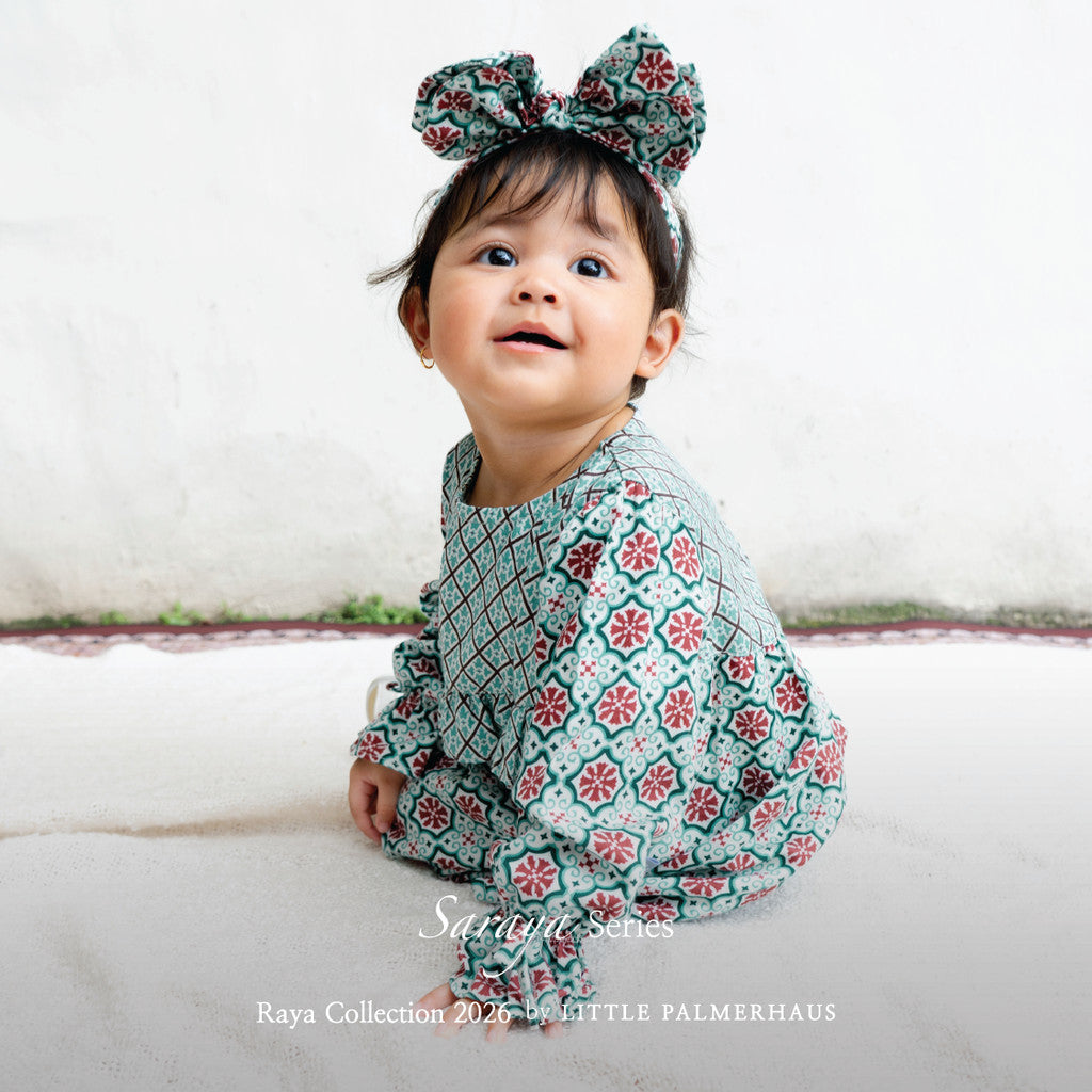 Little Palmerhaus - Baju Lebaran 2026 - Saraya Baby Girl Gamis (Baju Gamis Bayi Usia 0-12 Bulan)