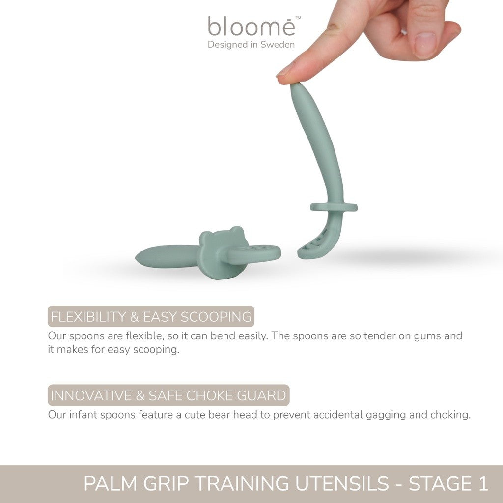 BLOOME – Palm Grip Training Spoon - Stage 1 | Sendok Latihan Genggam Untuk Bayi