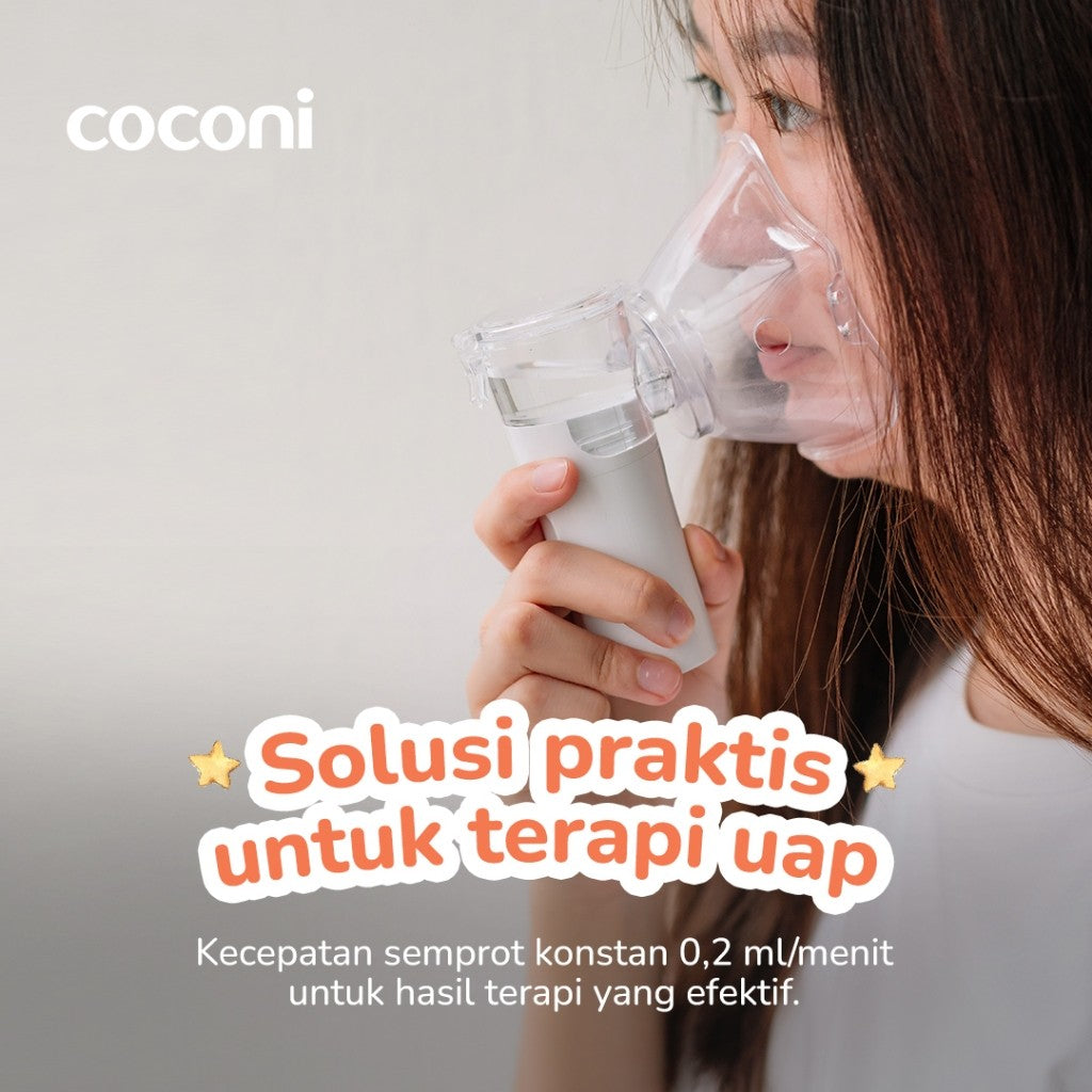 Coconi Portable Nebulizer – Alat Uap Bayi & Dewasa | Bisa USB & Baterai | Super Hening