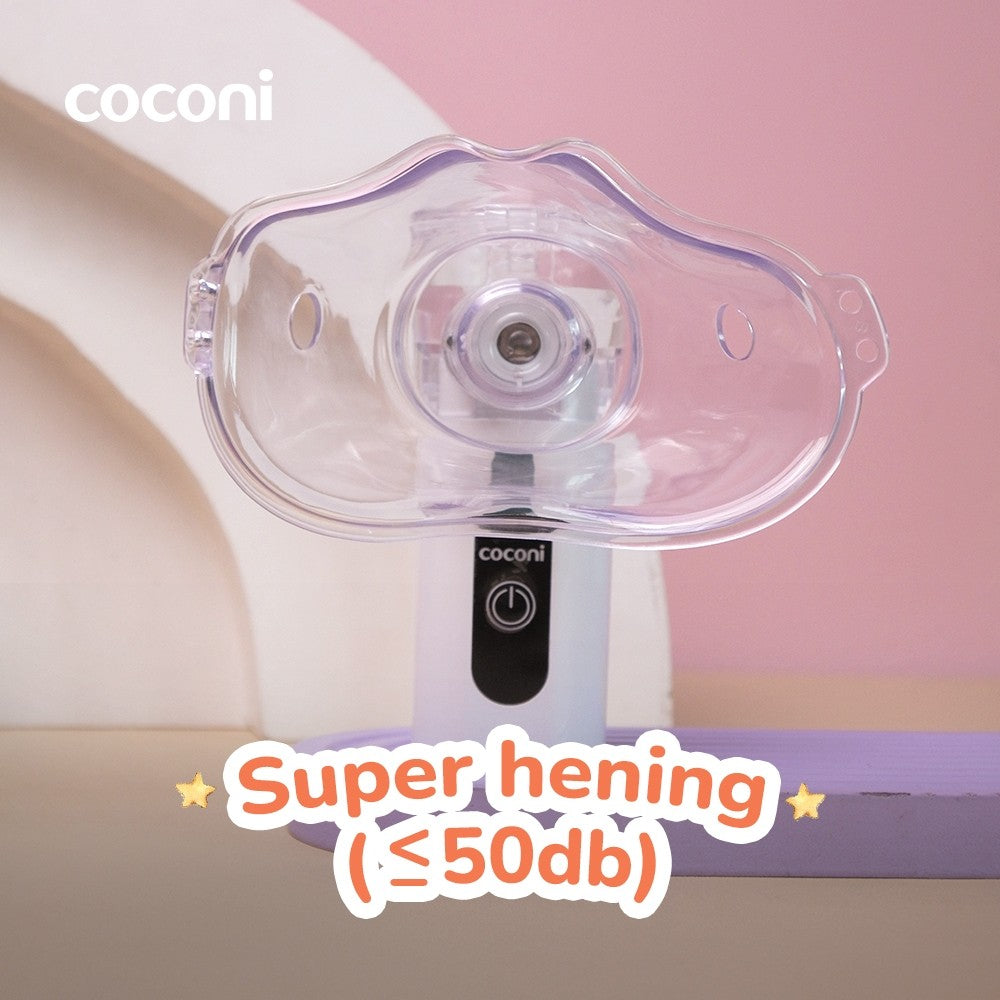 Coconi Portable Nebulizer – Alat Uap Bayi & Dewasa | Bisa USB & Baterai | Super Hening