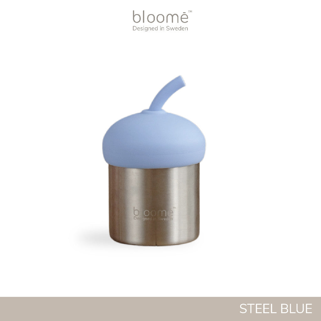 BLOOME – 2in1 Stainless Steel Sippy Cup For Baby Toddler And Kids | Gelas Minum Sedotan Bayi Premium