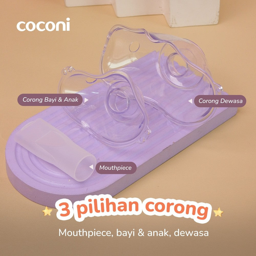 Coconi Portable Nebulizer – Alat Uap Bayi & Dewasa | Bisa USB & Baterai | Super Hening