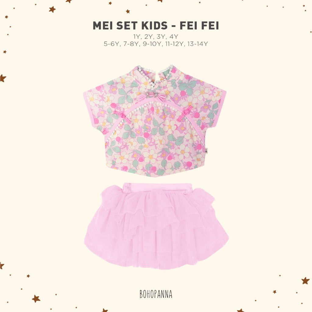 BOHOPANNA - MEI SET KIDS - Setelan Baju Imlek Anak Perempuan - Baju Imlek 2605