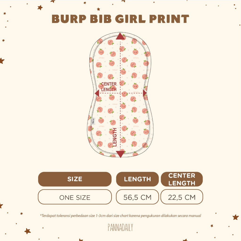 BOHOPANNA - PANNADAILY - BURP BIB GIRL PRINT - SLABBER BAYI 5551