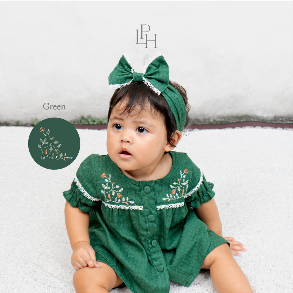 Little Palmerhaus - Baju Lebaran 2026 - Rihla Baby Girl Set (Gamis Bayi Perempuan (Headband dijual terpisah))