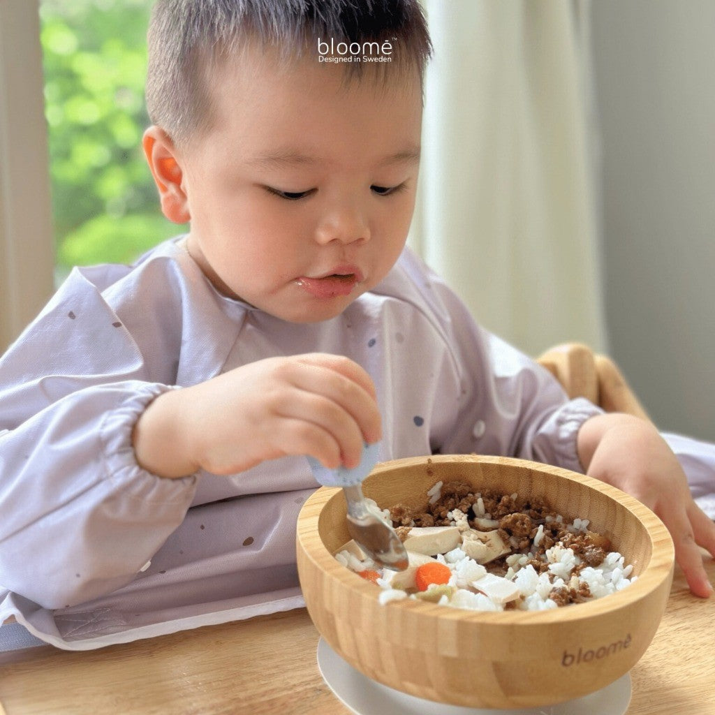 BLOOME – Smart Edge Bamboo Suction Bowl For Baby Toddler And Kids | Mangkok Makan Bambu Bayi Premium