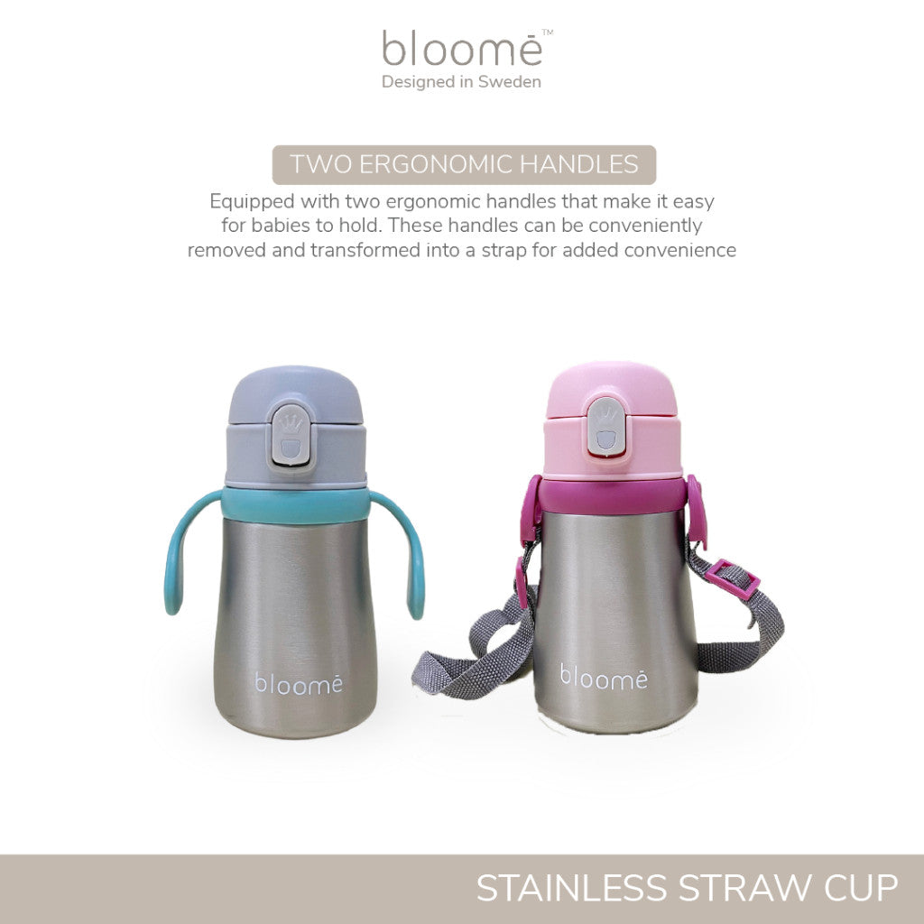BLOOME – Stainless Steel Straw Cup Baby | Premium 316 Thermos Insulated Botol Minum Anak Bayi Tahan Panas Dingin Sedotan Tumbler