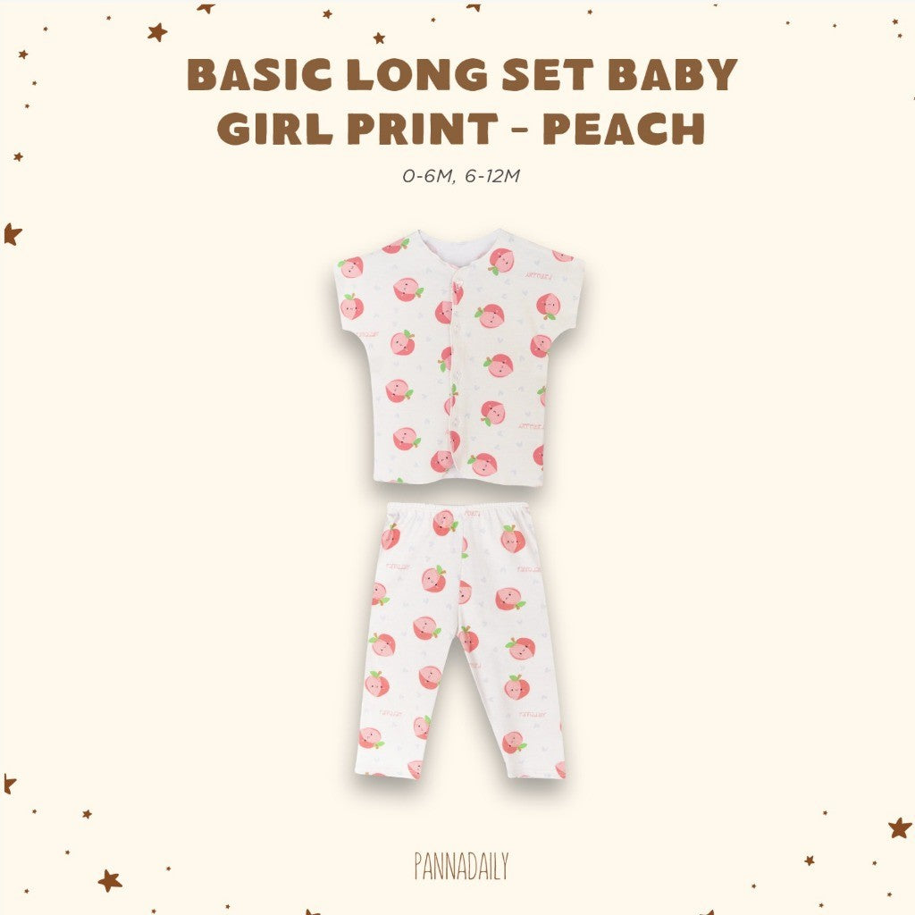 BOHOPANNA - PANNADAILY - BASIC LONG SET BABY GIRL PRINT - BAJU TIDUR ANAK 5551