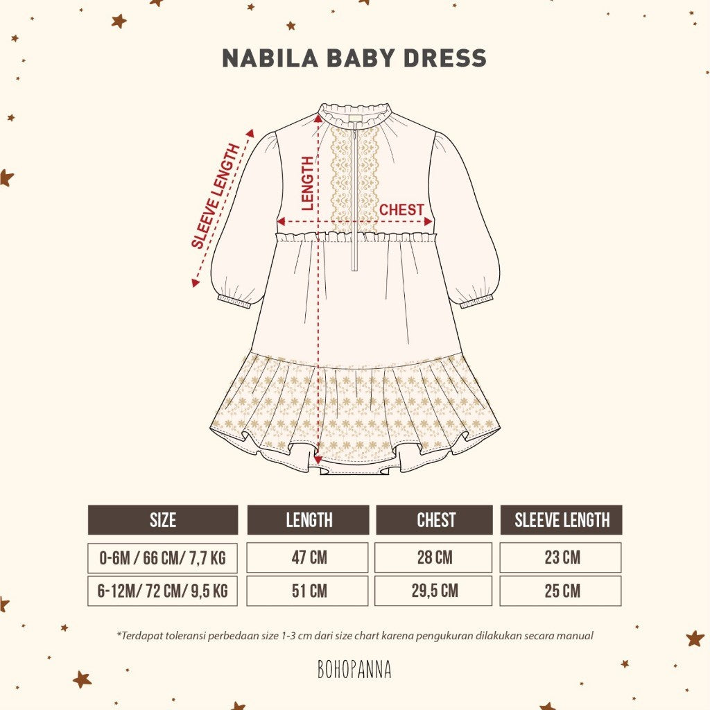 BOHOPANNA - RAYA COLLECTION - NABILA BABY DRESS - Dress Anak Perempuan - Dress Raya - Baju Muslim