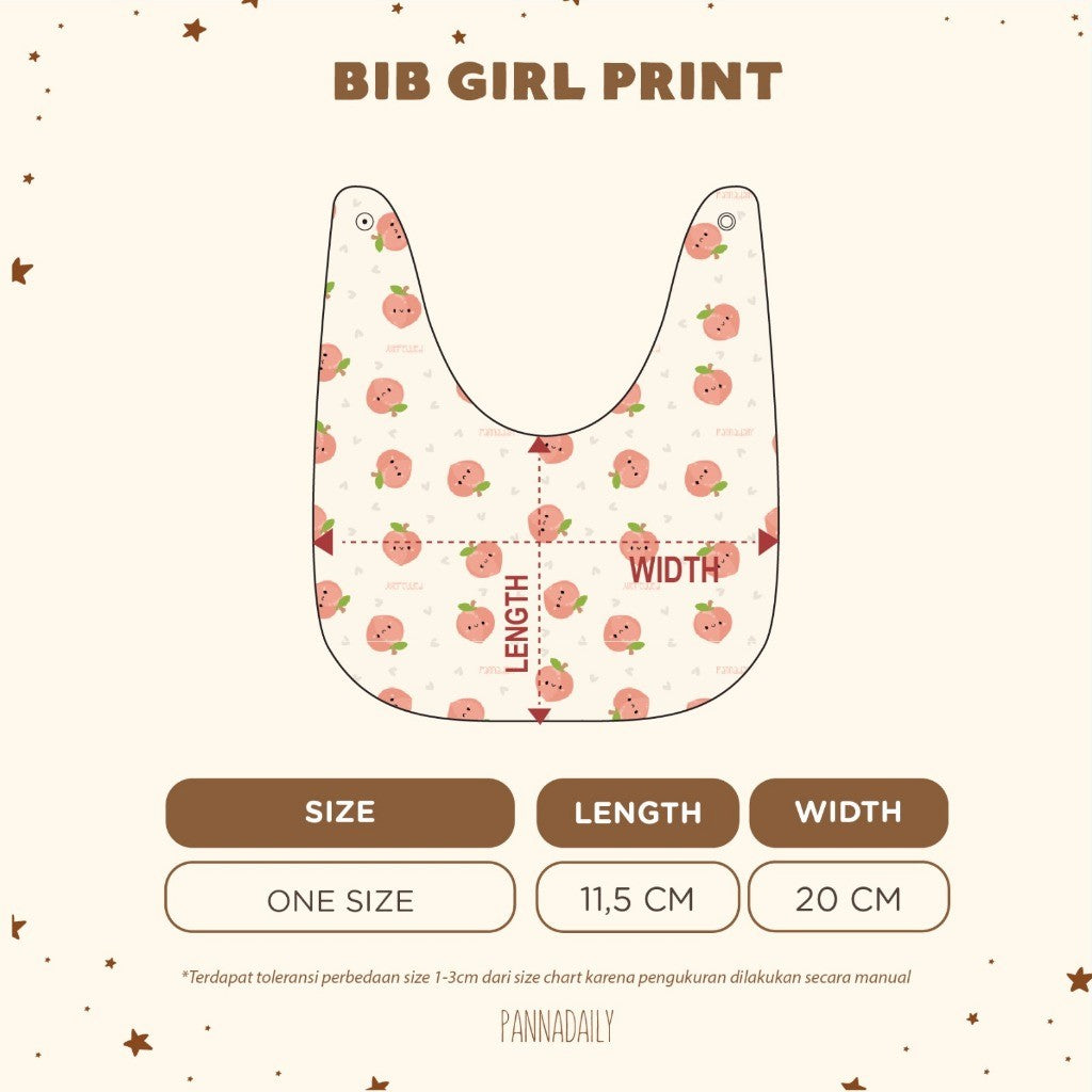 BOHOPANNA - PANNADAILY - BIB GIRL PRINT - SLABBER BAYI 5551
